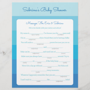 Bericht voor ouders om blauw Ombre-Baby shower te  Flyer