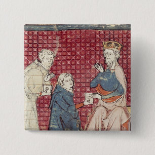 Berichten die Charlemagne vertellen Vierkante Button 5,1 Cm