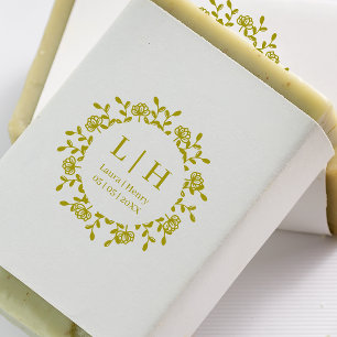 Berichten Floral Garland Boho Style Initialen Desi Rubberstempel