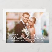 Berichten Foto Bride & Groom Hartelijk dank Bedankkaart (Voorkant / Achterkant)