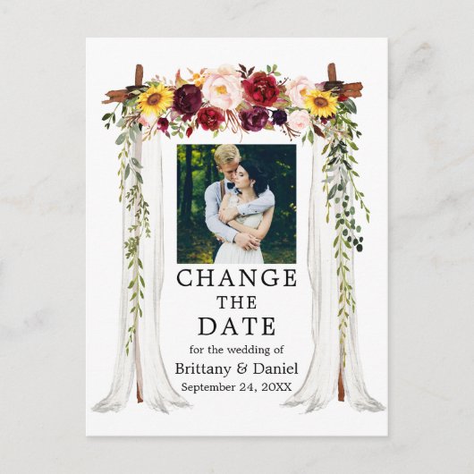 Berichten met gemengde bloemen Datum wijzigen Briefkaart (Voorkant)