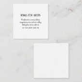 Berichten met informatie over bruiloften zwarte wi informatiekaartje (Voorkant / Achterkant)