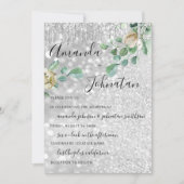 Berichten monogram druif Florals Mint Glitter Silv Kaart (Voorkant)