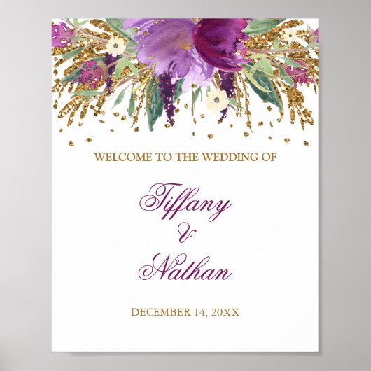 Berichten ontvangen Paarse Glitter Amethyst Poster (Voorkant)