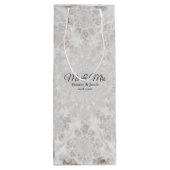 Berichten ontvangen White Silver Gold Simple Elega Wijn Cadeautas (Achterkant)