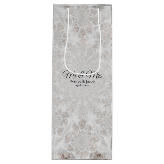 Berichten ontvangen White Silver Gold Simple Elega Wijn Cadeautas (Voorkant)