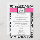 Berichten over het donkerbruin en warm-roze huweli kaart (Achterkant)