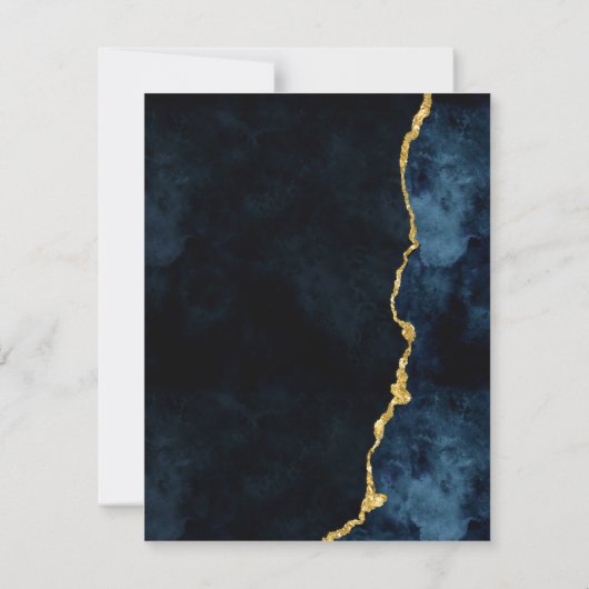 Berichten over marineblauw- en goudoliesoorten RSVP kaartje (Achterkant)