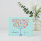 Berichten repetitie Dinner Aqua Circle Tree Invite Kaart (Staand voorkant)