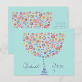 Berichten repetitie Dinner Aqua Circle Tree Invite Kaart (Voorkant / Achterkant)