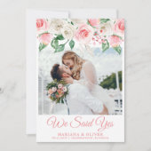 Berichten Roze Peach White Floral Kaart (Voorkant)