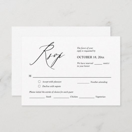 Berichten uitnodigen RSVP-antwoord, e-mailkaart Informatiekaartje (Voorkant / Achterkant)