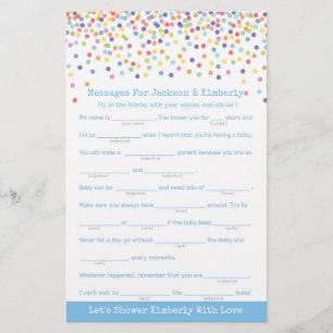 Berichten voor aanstaande ouders Confetti Baby Sho Flyer
