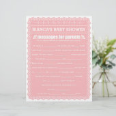 Berichten voor het Baby shower Pink Papel Picado v (Staand voorkant)