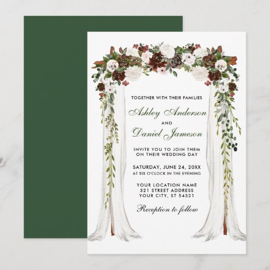 Berichten Waterverf groen bos Kaart (Voorkant / Achterkant)