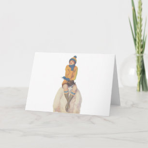 Berijd de Sneeuwman Feestdagen Kaart