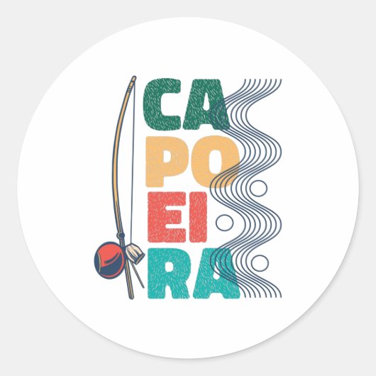 BERIMBAU CAPOEIRA RONDE STICKER (Voorkant)