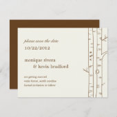 Berk Bomen Save The Date Aankondiging - Geschetst (Voorkant / Achterkant)