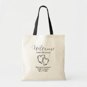 Berk boom gesneden harten bruiloft welkomsttassen tote bag (Voorkant)