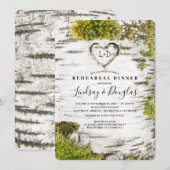 Berk gesneden hart rustieke Herfst repetitie diner Kaart (Voorkant / Achterkant)