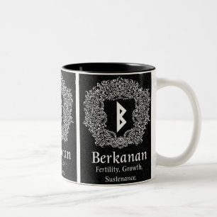 Berkanan Rune / Vruchtbaarheid / Zwarte versie Tweekleurige Koffiemok