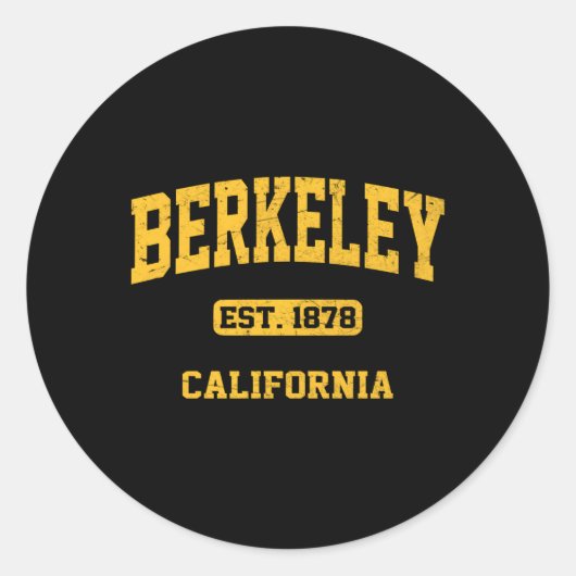 Berkeley California CA State Atletische Stijl Ronde Sticker (Voorkant)