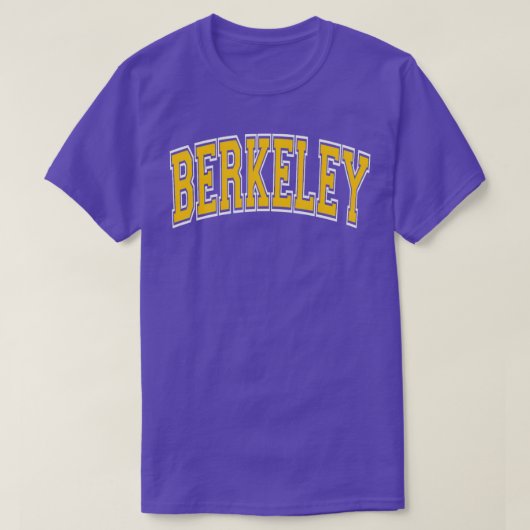 Berkeley California Ca Varsity Amber Text TShirt 2 (Design voorkant)