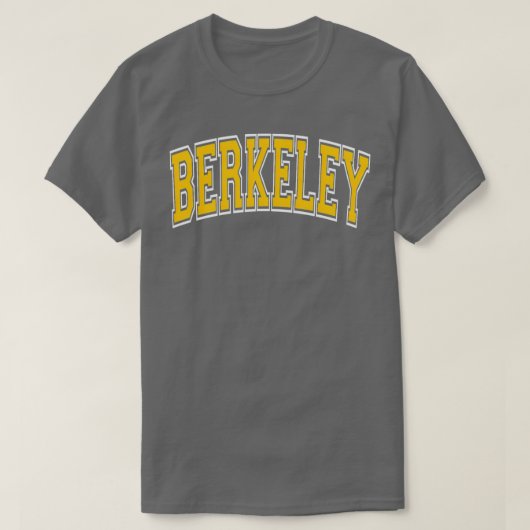 Berkeley California Ca Varsity Amber Text TShirt 7 (Design voorkant)