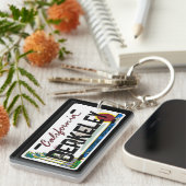 Berkeley California flag license plate keychain (Voorkant Rechts)