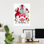 Berkeley Family Crest Poster (Thuiskantoor)