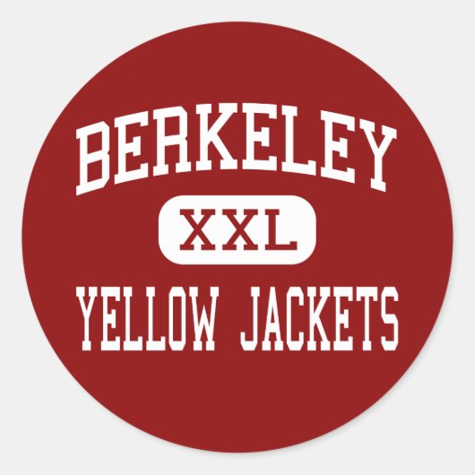 Berkeley - Gele Jassen - Hoog - Berkeley Ronde Sticker (Voorkant)