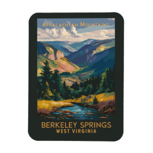 Berkeley Springs Illustratie Reis Kunst Vintage Magneet