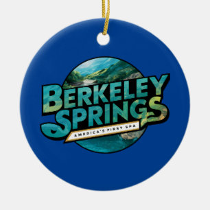 Berkeley Springs Illustratie Reis Logo Keramisch Ornament