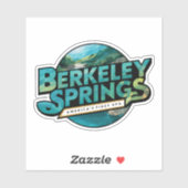 Berkeley Springs Illustratie Reizen Logo Sticker (Vel)