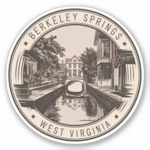 Berkeley Springs West Virginia Illustratie Badge Sticker