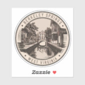 Berkeley Springs West Virginia Illustratie Badge Sticker (Vel)
