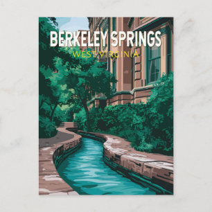 Berkeley Springs West Virginia Illustratie Reis Briefkaart