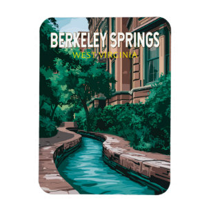 Berkeley Springs West Virginia Illustratie Reis Magneet