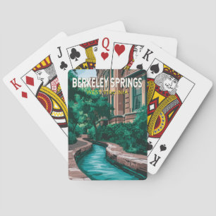 Berkeley Springs West Virginia Illustratie Reizen Pokerkaarten