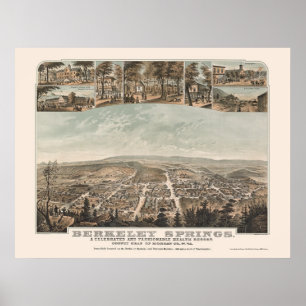 Berkeley Springs, WV Panoramic Map - 1889 Poster