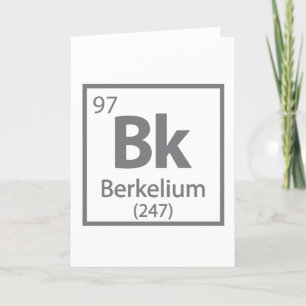 Berkelium - Berkeley Science Periodic Table Feestdagen Kaart