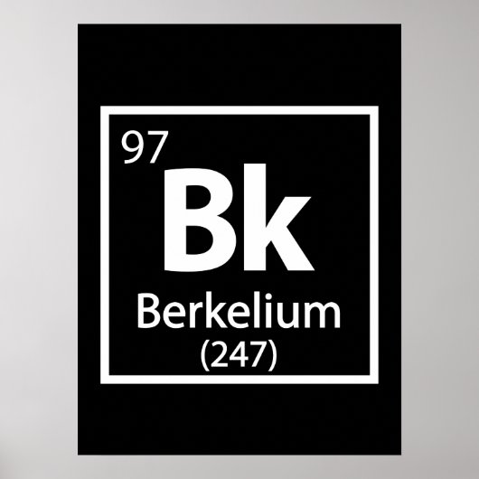 Berkelium - Berkeley Science - Tableau périodique (Devant)