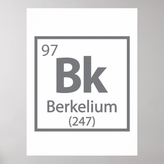 Berkelium - Berkeley Science - Tableau périodique (Devant)