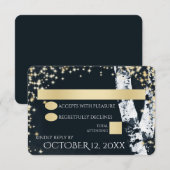 Berken Bomen en Sparkle Bruiloft RSVP Kaartje (Voorkant / Achterkant)