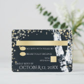 Berken Bomen en Sparkle Bruiloft RSVP Kaartje (Staand voorkant)