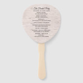 Berken hout schors print bruiloft programma fan handwaaier (Achterkant)
