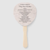 Berken hout schors print bruiloft programma fan handwaaier (Voorkant)