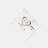 Berkenbast Hart Rustieke Bos Herfst Bruiloft Servet (Hoek)