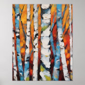 Berkenbomen Abstract unframed Poster (Voorkant)
