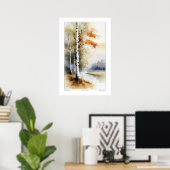 Berkenbomen in Waterverf - Print (Thuiskantoor)